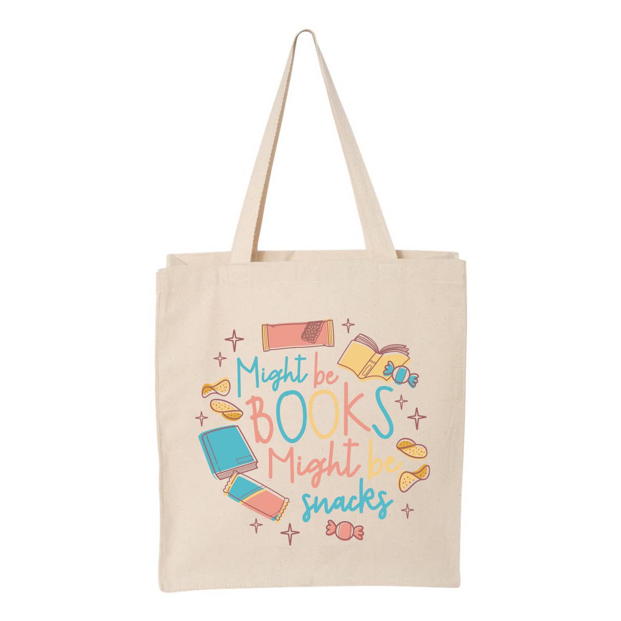 Might Be Books. Might Be Snacks Tote Bag