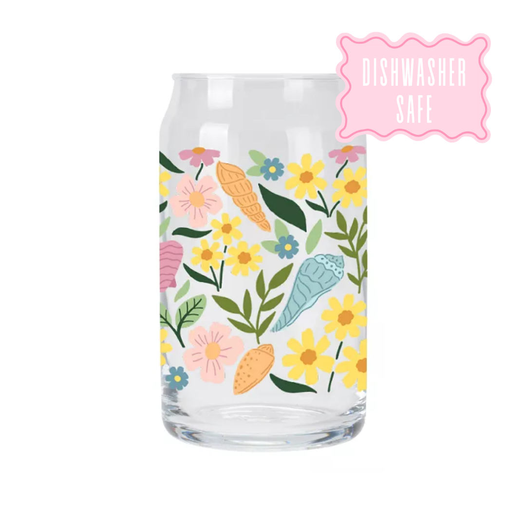 Petals and Shells | Libbey Glass Beer Can Iced Coffee Glass