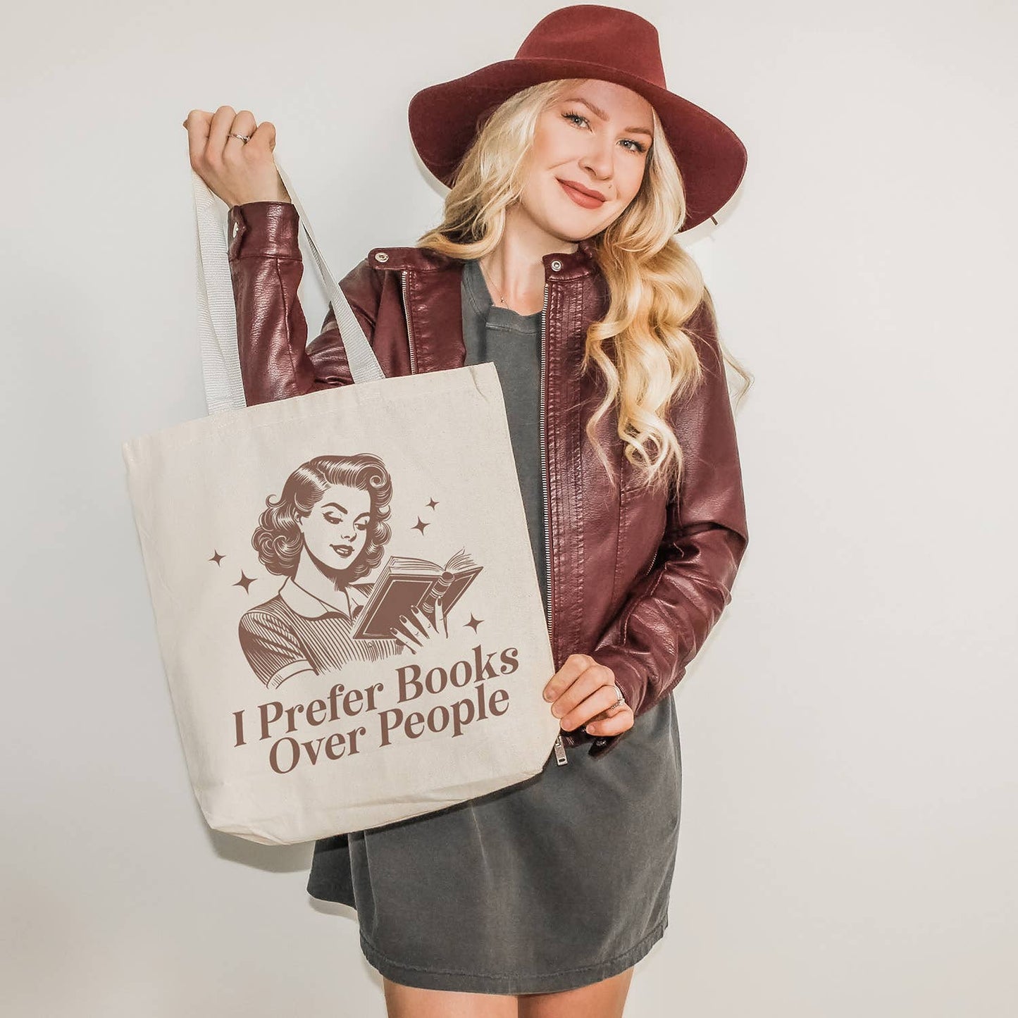 I Prefer Books Over People Tote Bag