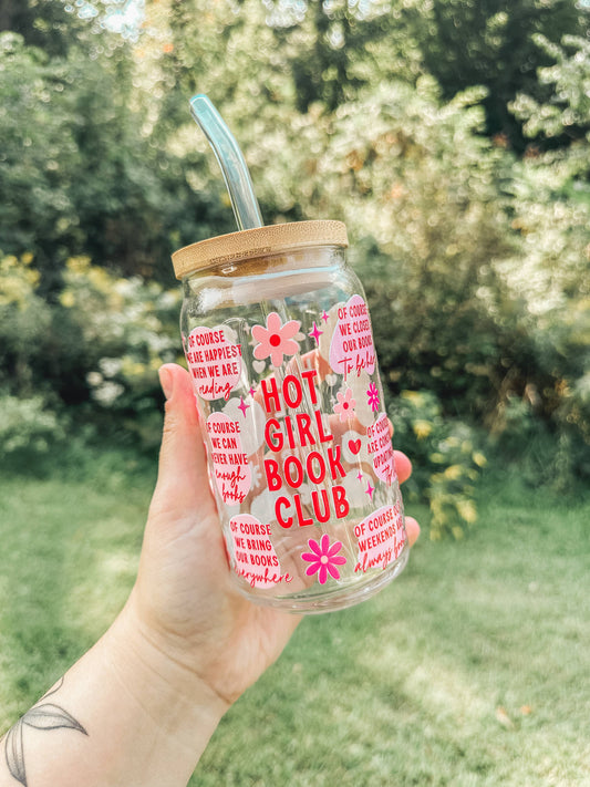 Hot Girl Book Club Glass Can Cup
