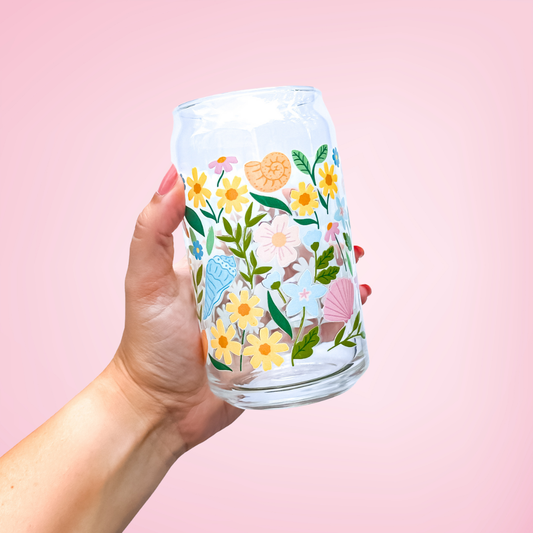 Petals and Shells | Libbey Glass Beer Can Iced Coffee Glass